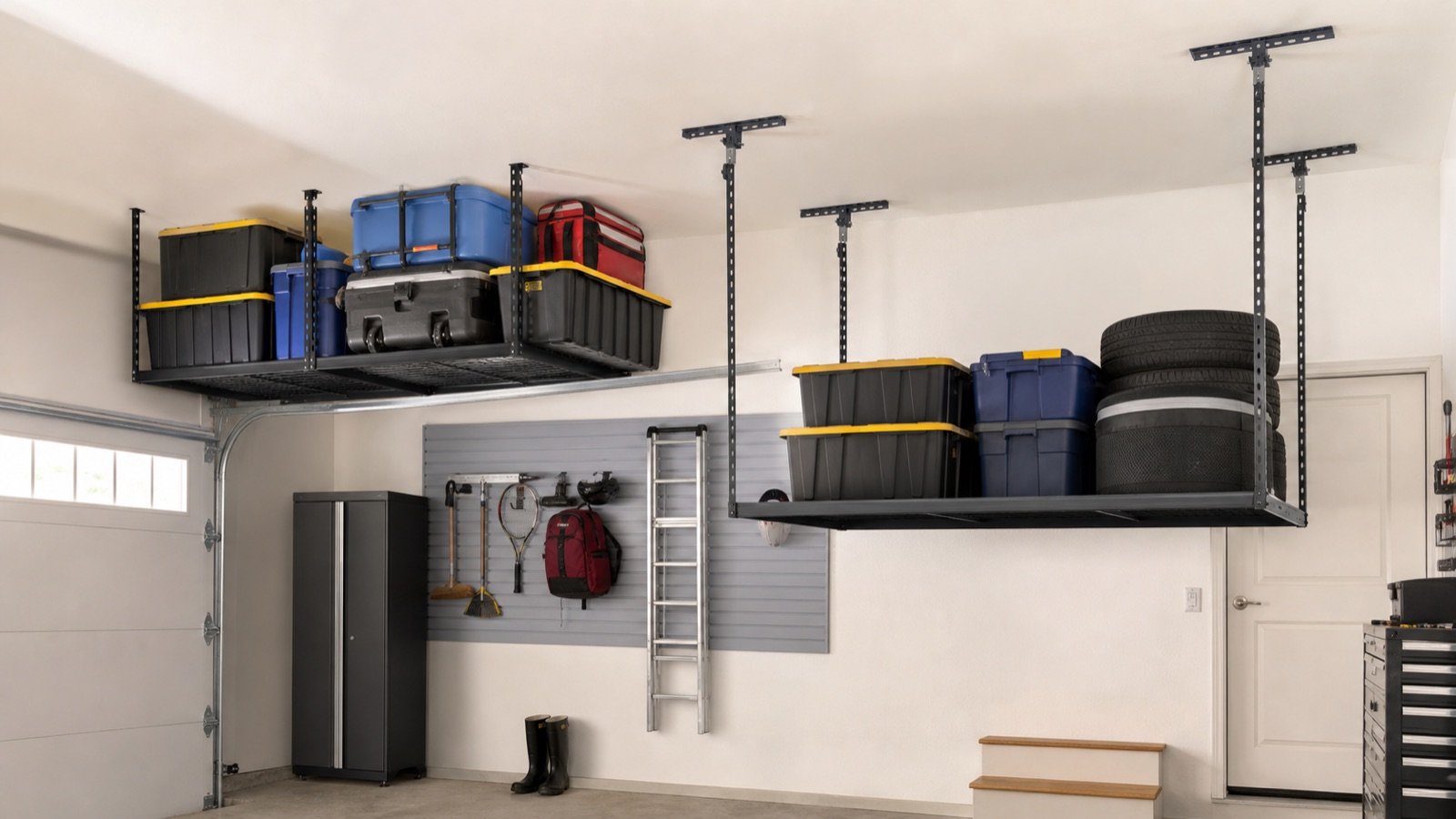 Fixed vs Adjustable Overhead Garage Racks