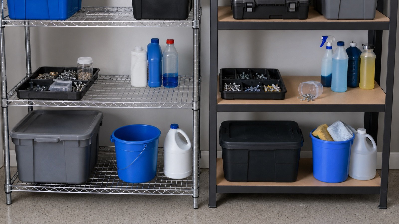 Wire vs Solid Garage Shelving