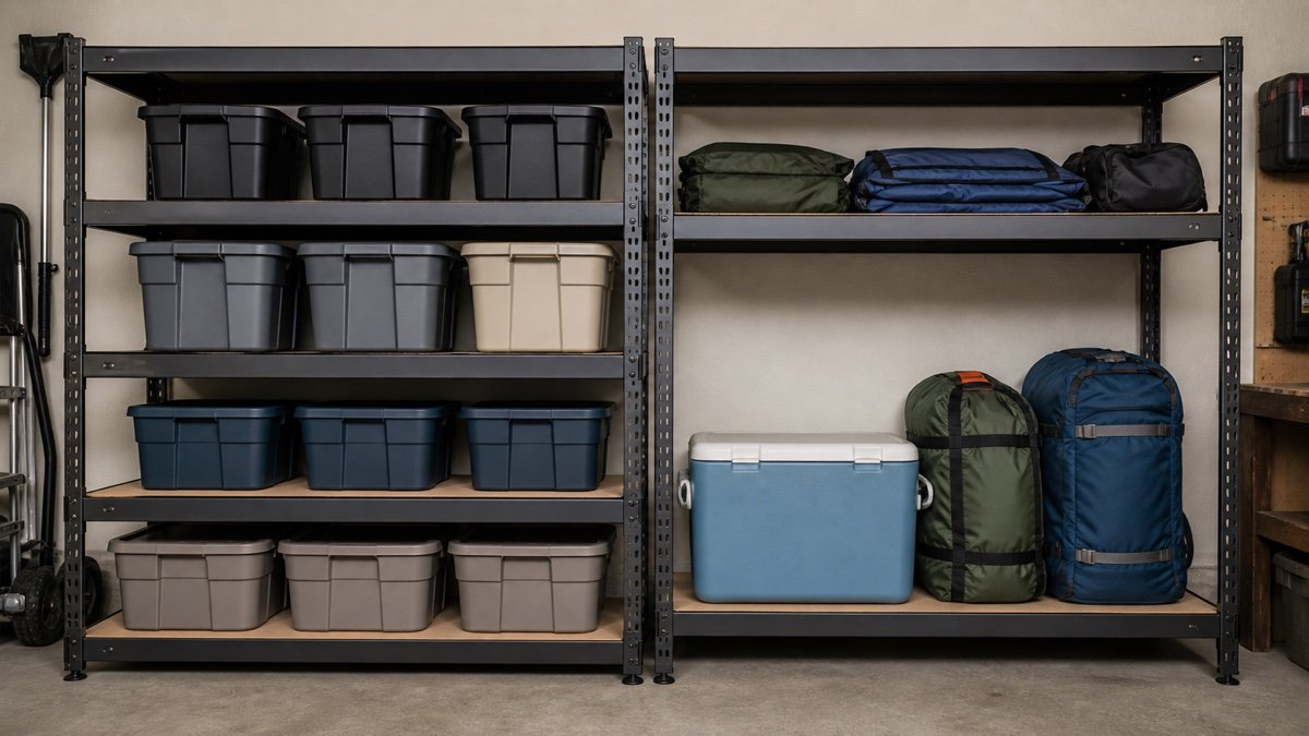 Build different zones into the same rack in a practical garage setup
