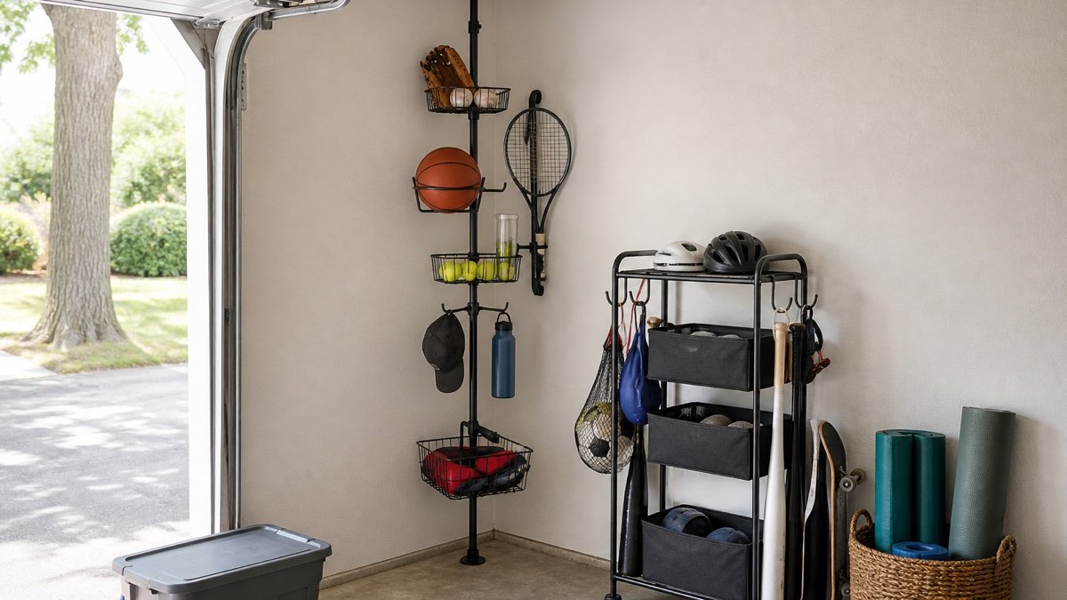 Rolling storage earns its footprint in a practical garage setup