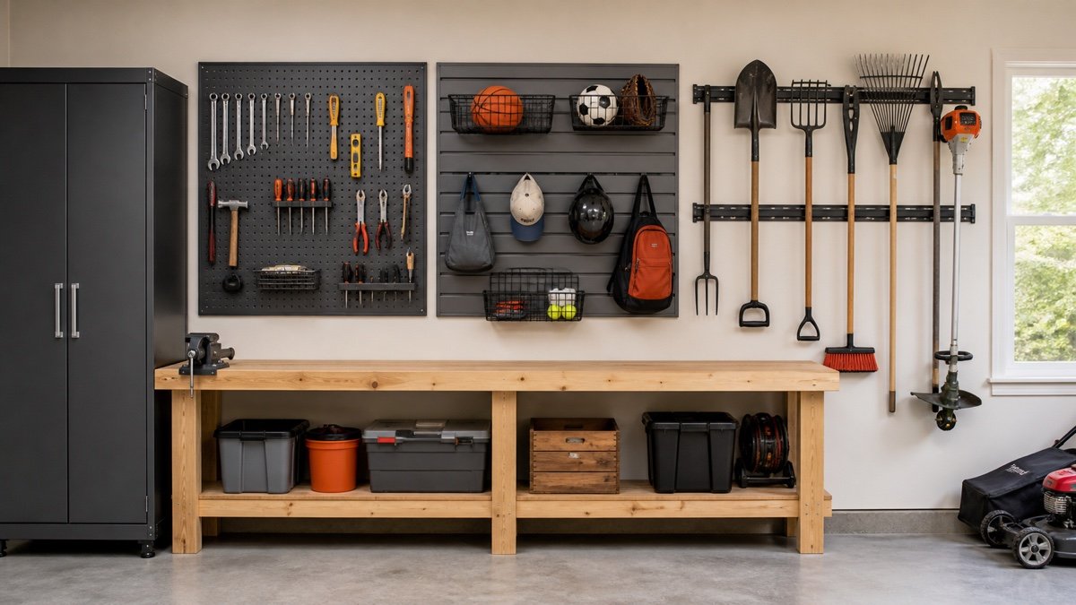 Garage Wall Storage Systems: Choose the Right Setup for Your Tools in an organized residential garage
