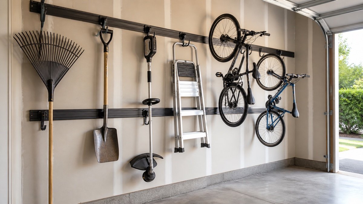 Rail systems concentrate support where it is needed in a practical garage setup
