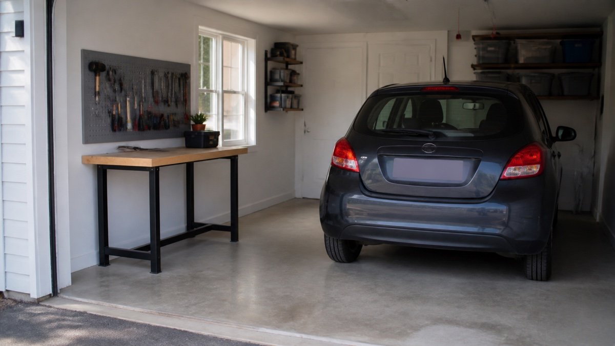 Small Garage Workbench Ideas That Protect Parking Space