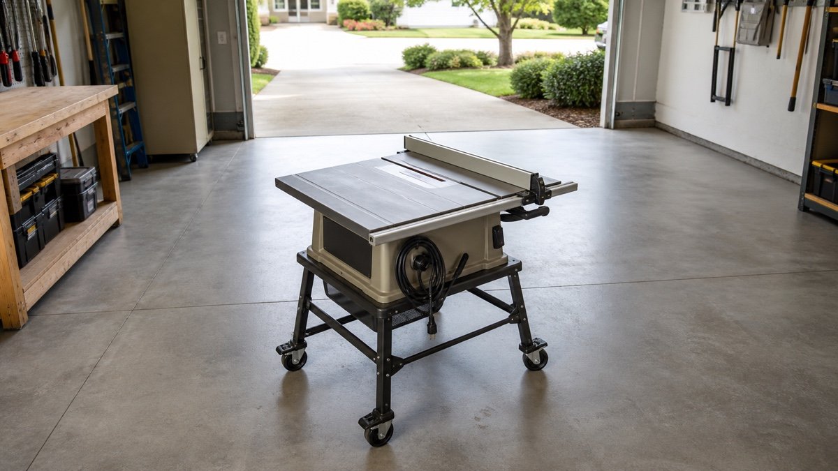 Table Saw Clearance in Garage Workshop Plans: Follow the Full Stock Path