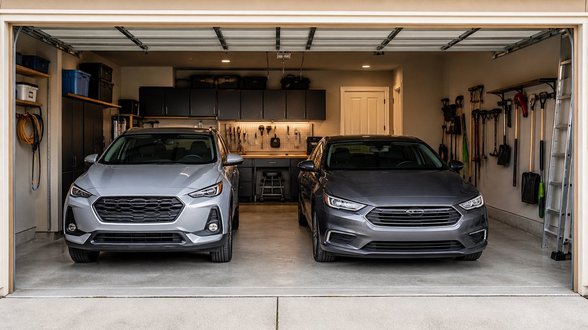 Two-Car Garage Workshop and Parking Layout: Make Both Jobs Fit