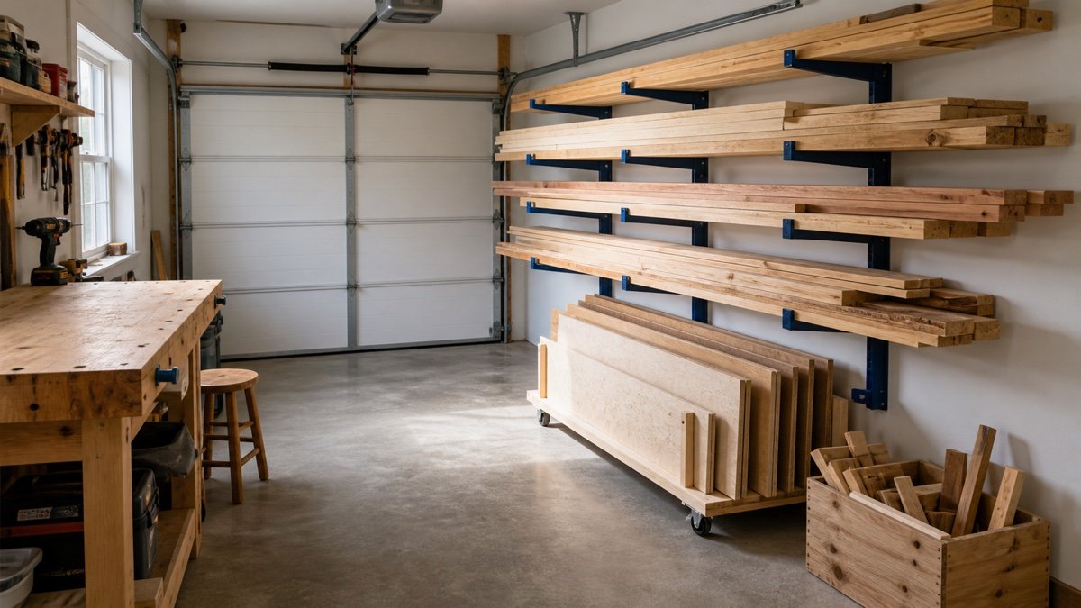 Lumber Storage in Small Garage Spaces: Keep Stock Straight and Reachable
