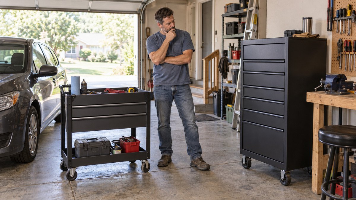 Tool cart vs tool chest: which fits a small garage?
